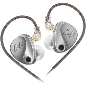 FAAEAL KZ Castor in-Ear Headphones,HiFi Improved Bass Tunable Earphone,Audiophiles Tuning Adjustable IEM,Dual Dynamic Drivers 2Pin Detachable Monitors with Adjusting Switch (Bass Version with Mic)