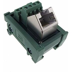RJ45 Ethernet Connector Breakout Board Module 45D Screw Terminals Din Rail Mount