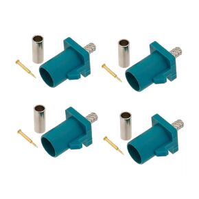 4Pcs FAKRA SMB Z Male Straight RF Coaxial Adapter Fakra Z Male Crimp Connector Type for Automotive and Other SMB Coax Cables RG58/RG142