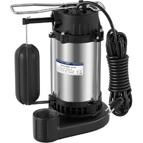 1/3 HP Sump Pump Submersible, 4000 GPH Automatic Sump Pump with Vertical Float Switch for Basement, Stainless Steel Submersible Water Pump, NPT 1-1/2" Discharge