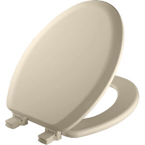 MAYFAIR 1841EC 000 Cameron Toilet Seat will Never Loosen and Easily Remove, ELONGATED, Durable Enameled Wood, White