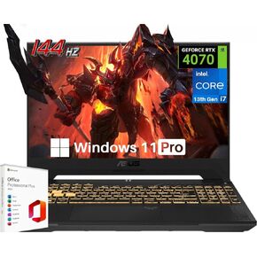 ASUS TUF Gaming Laptop 2024, 15.6" FHD 144Hz, Intel 10-Core i7-13620H, NVIDIA GeForce RTX 4070, 64GB DDR5 RAM, 1TB SSD, Backlit KB, Wi-Fi 6, with Microsoft Office Lifetime License & Windows 11 Pro
