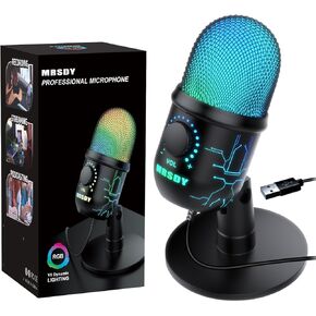 ميكروفون USB للالعاب بخاصية التوصيل والتشغيل من ام ار اس دي واي لاجهزة الكمبيوتر وماك وبلاي ستيشن 4/5، ميكروفون بودكاست مع الفضاء اللوني RGB وكتم الصوت والشاشة وتقليل الضوضاء وزيادة مستوى الصوت، رائع in Kuwait