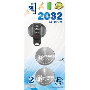 2Pack CR2032 Key Fob Battery Replacement for Mini Cooper S Paceman Countryman Clubman for (FITS: Generation 1 or 2 Remote Fobs)