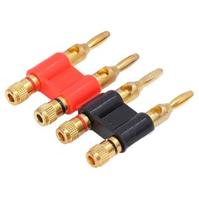 2Pcs Dual Banana Plug Stackable Dual Banana Plugs Banana Connectors Brass Banana Plug Male Plug 2 Way Brass Connectors Speaker for Speaker Wire