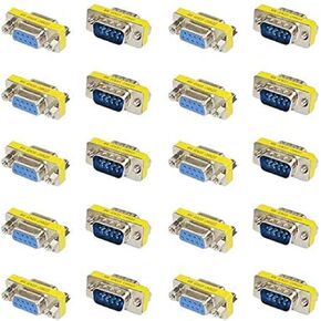 20PCS(10Pairs) 9 Pin Male to Male Female to Female RS-232 Plate Insert Type Connectors Serial to Terminal Cable Gender Adapter Assortment Kit
