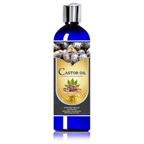 ANCIENT HEALTH REMEDIES Organic Unrefined Cold Pressed PURE CASTOR CARRIER OIL Bulk Wholesale Beauty, Hair Growth Moisturizing DIY Oil For Body Butter Skin Products & Skin Softening (INDIA) (32OZ)