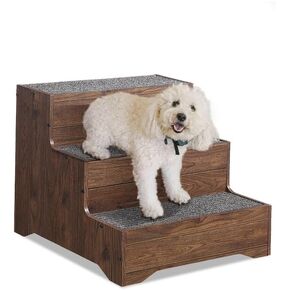 beeNbkks Furniture Style Dog Stairs, Pet Steps for Small Dogs and Cats, Wooden Non-Slip Pet Ladder for Elderly Injured Pets Short Legged Puppy to Reach Couch Sofa High Bed Windowsill