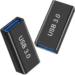 leizhan 3.0 USB A to 3.0 USB A Adapter, Female to Female USB Adapter, USB 3.0 Expansion Adapter Connector to Connect Two Male USB Device (2 Pack)