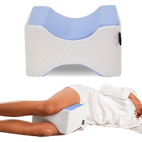Knee Pillow for Side Sleepers, Leg & Knee Support Pillow, Hip Pillow for Side Sleepers, Smooth Spine Pillow, Memory Foam Alignment Pillow - Relieve Hip Pain & Sciatica(Blue)