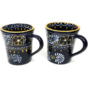 أكواب فخارية مكسيكية أصلية مرسومة يدويًا من إنكانتادا (عبوة من قطعتين، كوب مانجو) in Kuwait