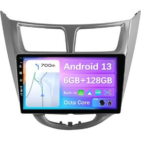 [6G+128G] - Android 13 IPS Car Stereo for Hyundai Verna Accent (2012-2016)- Wireless Carplay/Android Auto - Camera & MIC - 9 Inch 2 Din - DSP Steering Wheel WiFi DAB Fast-Boot 360-CAM AHD