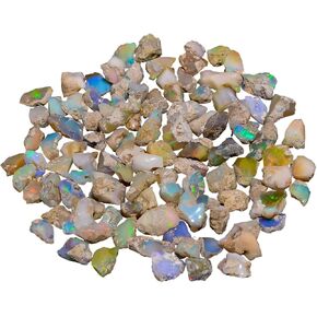25 CTS. Raw Rainbow Opal, Ethiopian Opal, Fire Play Opal, Opal Supply, Jewelry Making Stones, DIY Crystals, Energy Stone, Chakra Opal, Healing Opals, Birthstone, Wholesale Bulk Opal Rough