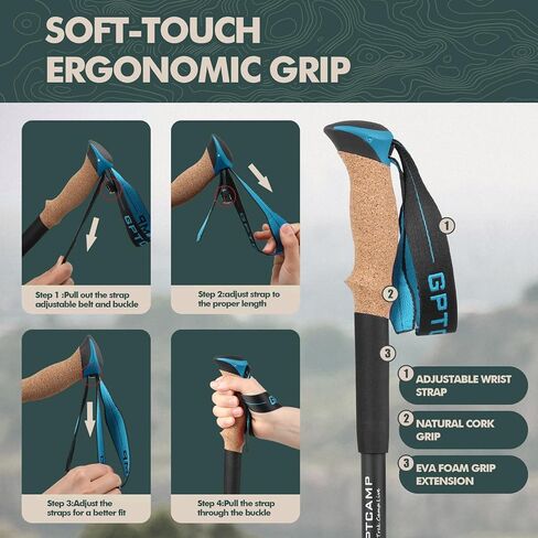 Walking Sticks,Trekking Poles Collapsible Hiking Poles,Lightweight Folding Travel Walking Sticks for Men Women,2pc Adjustable Hiking Sticks with EVA Foam Grips for Backpacking in Saudi Arabia