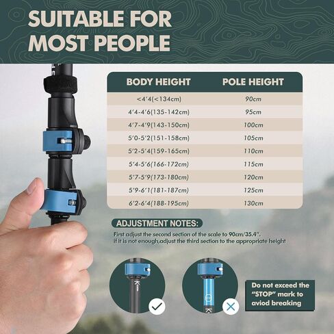 Walking Sticks,Trekking Poles Collapsible Hiking Poles,Lightweight Folding Travel Walking Sticks for Men Women,2pc Adjustable Hiking Sticks with EVA Foam Grips for Backpacking in Saudi Arabia