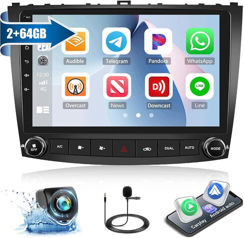 2G+64G Car Stereo Radio for Lexus IS250 IS300 IS350 2006-2012 with Wireless CarPlay Android Auto GPS Navigation Head Unit 10.1" Touch Screen Android 13 Radio with HiFi Bluetooth FM RDS Backup Camera in Saudi Arabia