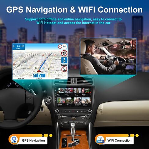 2G+64G Car Stereo Radio for Lexus IS250 IS300 IS350 2006-2012 with Wireless CarPlay Android Auto GPS Navigation Head Unit 10.1" Touch Screen Android 13 Radio with HiFi Bluetooth FM RDS Backup Camera in Saudi Arabia