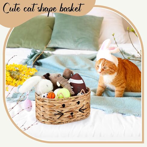 Maxcheck 2 جهاز كمبيوتر شخصى العظام القط شكل لعبة الكلب سلة المياه صفير تخزين الحيوانات الأليفة الكلب لعبة بن الخوص المنسوجة الطبيعية اليدوية الكلب المنظم لتنظيم الفراش الحيوانات الأليفة in Kuwait