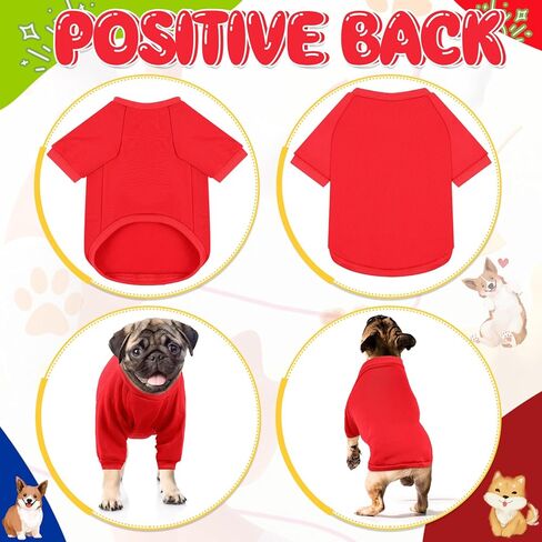 Tarpop 2 Set Halloween Dog Red T-Shirt Blue Wig Cosplay Costume Dog Shirt for Small Dogs Birthday Party Dress Up(Medium) in Saudi Arabia