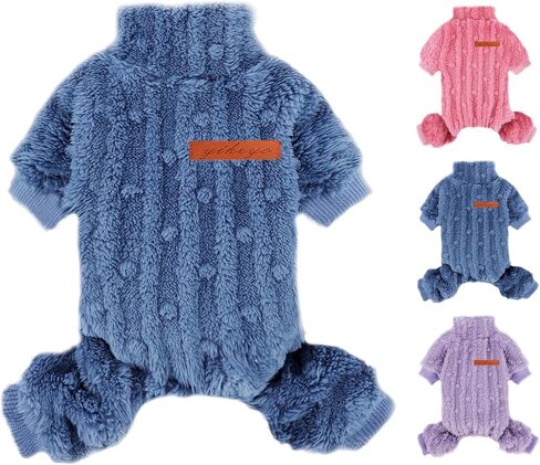 ملابس Pjs للكلاب الصغيرة من تشيهواهوا يوركي، ملابس صوفية دافئة للجرو، سترة بيجامة وردية اللون للحيوانات الأليفة (وردي داكن، صغير) in Saudi Arabia