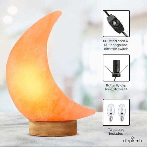 d'aplomb 100% مصباح ملح الهيمالايا الطبيعي الأصيل؛ ملح صخري كريستالي وردي منحوت يدويًا من جبال الهيمالايا؛ سلك باهت (زهرة وردية) in Saudi Arabia