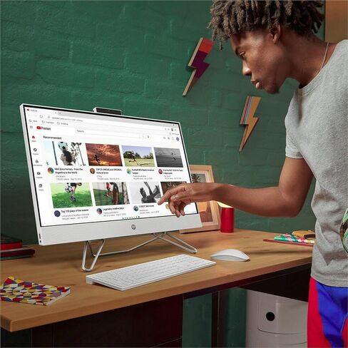 HP 27-cb0070 Home & Business الكل في واحد (AMD Ryzen 7 5700U 8-Core، ذاكرة وصول عشوائي 64 جيجابايت، 8 تيرابايت PCIe SSD، AMD Radeon، 27 بوصة 60 هرتز تعمل باللمس Full HD (1920x1080)، Win 11 Home) مع MS 365 Personal ، دوكزتورم هب in Saudi Arabia