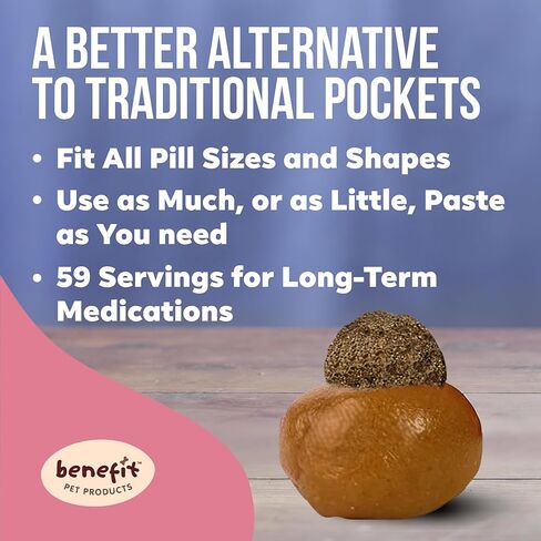 Benefit Pet Products Pill Wrap for Dogs - Pill Paste to Make Pockets, Hide Capsules, Dog Multivitamins or Medications - Added Dog Probiotic - Made in USA (4oz) in Kuwait