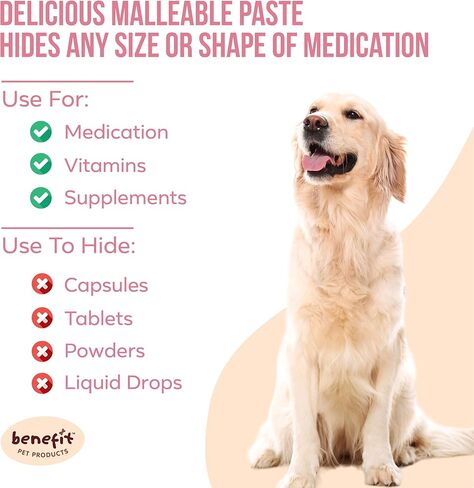 Benefit Pet Products Pill Wrap for Dogs - Pill Paste to Make Pockets, Hide Capsules, Dog Multivitamins or Medications - Added Dog Probiotic - Made in USA (4oz) in Kuwait