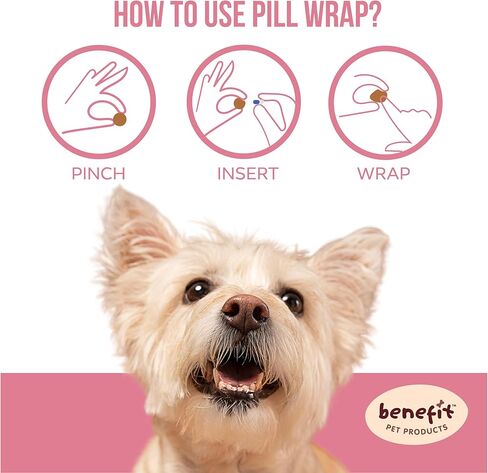 Benefit Pet Products Pill Wrap for Dogs - Pill Paste to Make Pockets, Hide Capsules, Dog Multivitamins or Medications - Added Dog Probiotic - Made in USA (4oz) in Kuwait