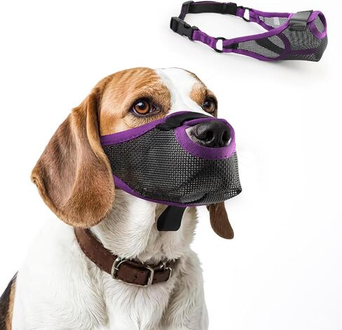 Dog Muzzle for Small Medium Large Sized Dogs,Breathable Air Mesh Basket Muzzle for Dogs Allows Panting and Drinking,Soft Dog Muzzle with Adjustable Strap to Prevent Biting Barking and Licking-Black,S in Saudi Arabia