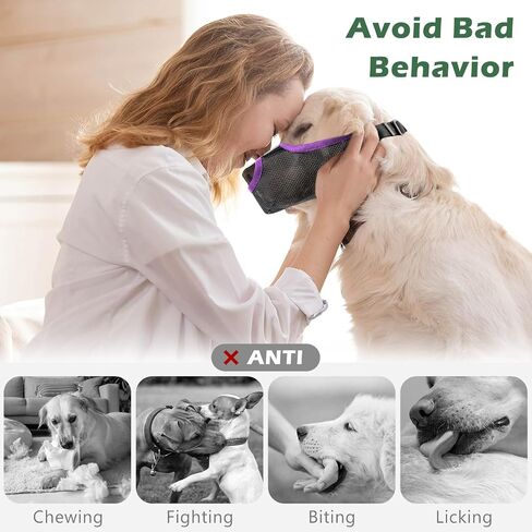 Dog Muzzle for Small Medium Large Sized Dogs,Breathable Air Mesh Basket Muzzle for Dogs Allows Panting and Drinking,Soft Dog Muzzle with Adjustable Strap to Prevent Biting Barking and Licking-Black,S in Saudi Arabia