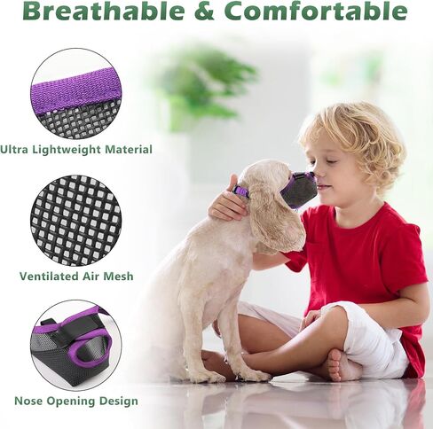 Dog Muzzle for Small Medium Large Sized Dogs,Breathable Air Mesh Basket Muzzle for Dogs Allows Panting and Drinking,Soft Dog Muzzle with Adjustable Strap to Prevent Biting Barking and Licking-Black,S in Saudi Arabia