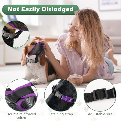 Dog Muzzle for Small Medium Large Sized Dogs,Breathable Air Mesh Basket Muzzle for Dogs Allows Panting and Drinking,Soft Dog Muzzle with Adjustable Strap to Prevent Biting Barking and Licking-Black,S in Saudi Arabia
