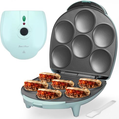 Baker's Friend Mini Pancakes Maker Machine, Dutch Mini Pancake Griddle, 14 Holes Electric Poffertjes Pan, Ideal for Breakfast, Snacks, Desserts & More, Yellow in Saudi Arabia