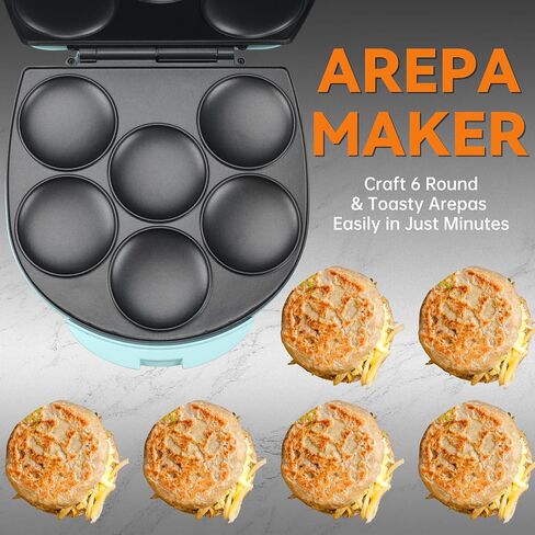 Baker's Friend Mini Pancakes Maker Machine, Dutch Mini Pancake Griddle, 14 Holes Electric Poffertjes Pan, Ideal for Breakfast, Snacks, Desserts & More, Yellow in Saudi Arabia