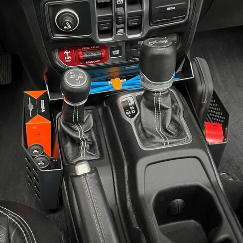 ترقية MAIKER JL Metal Gear Shift صندوق تخزين وحدة التحكم المركزية صندوق تعليق ناقل الحركة التلقائي علبة تروس متوافقة مع 2018-2024 Jeep Wrangler JL JLU Gladiator JT، نمط تكتيكي in Kuwait