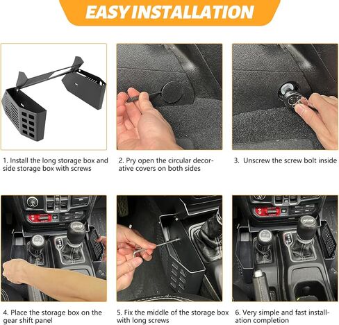 ترقية MAIKER JL Metal Gear Shift صندوق تخزين وحدة التحكم المركزية صندوق تعليق ناقل الحركة التلقائي علبة تروس متوافقة مع 2018-2024 Jeep Wrangler JL JLU Gladiator JT، نمط تكتيكي in Kuwait