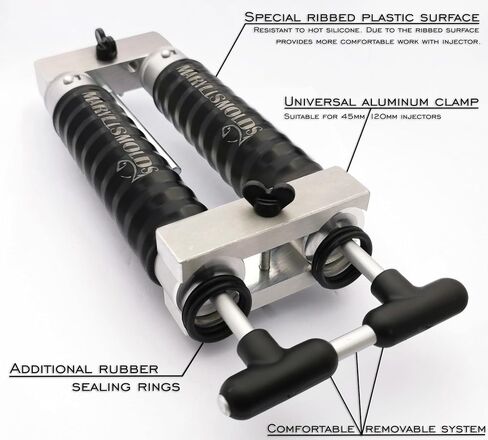 طقم حاقن مزدوج اللون من الألومنيوم مقاس 2 × 4 أونصة / 2 × 120 مل من البلاستيك الناعم ذو اللون البلاستيسول لطعم صيد الأسماك، قوالب تشكل أدوات صنع الطعم مع فوهة قفل في نهاية الحاقنات in Saudi Arabia