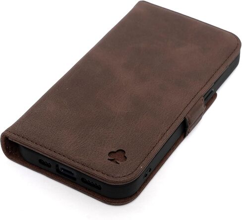 Porter Riley - Leather Case for iPhone 14 Pro Max. Premium Genuine Leather Stand/Cover/Wallet/Flip Case with [Card Slots] [Horizontal Stand] [Durable Frame] (Chocolate Brown) in Saudi Arabia