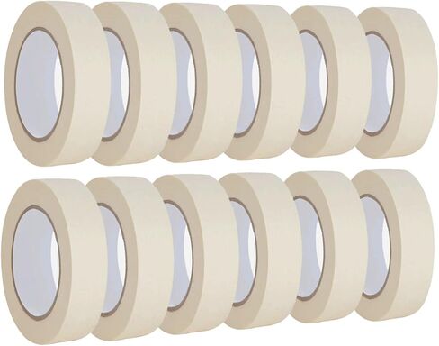 Lazybug studio Masking Tape 0.75 Inch, 12 Pack White Masking Tape, 3/4 Inch x 55 Yards x 12 Rolls，660 Yards in Total in Saudi Arabia