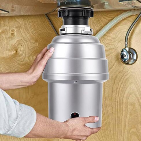 GAOMON Garbage Disposal 1 HP Continuous Feed Garbage Disposer, Compact Food Waste Disposer with Ultra Quiet Motor and Power Cord, Stainless Steel Grinding, Kitchen Sink Food Waste Disposal, Black in Kuwait