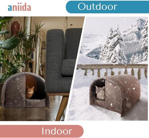 | Outdoor Cat House, Cat Houses for Indoor Cats, Size L Cats Shelter Big for 3 Adult Cats, Foldable House Tent Weatherproof, Waterproof and Warm, for All Types of Weather. in Saudi Arabia