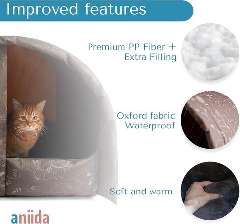 | Outdoor Cat House, Cat Houses for Indoor Cats, Size L Cats Shelter Big for 3 Adult Cats, Foldable House Tent Weatherproof, Waterproof and Warm, for All Types of Weather. in Saudi Arabia