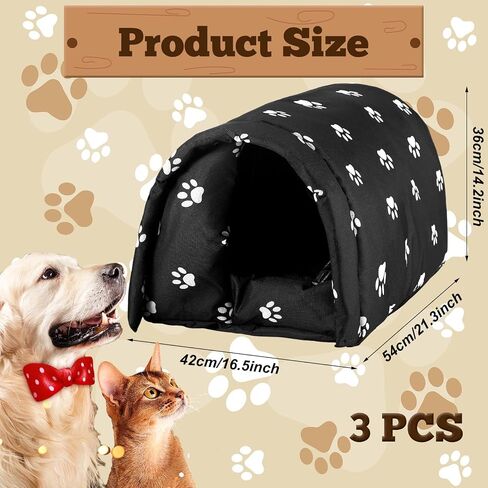 3 Pcs Cat Houses for Outdoor Cats Large 21.3 x 16.5 x 14.2 Inches Winter Weatherproof Insulated Stray Feral Cat Dog House Outdoor Pet Shelter Warm Waterproof Pet Cave Wild Animal Tent in Saudi Arabia