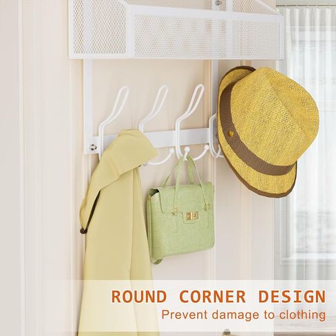 Over The Door Hooks Organizer, Back of Door Organizer with 12 Coat Hooks & Mesh Baskets Over The Door Towel Rack Door Hanger Storage Rack for Bathroom,Kitchen,Bedroom(Black) in Saudi Arabia