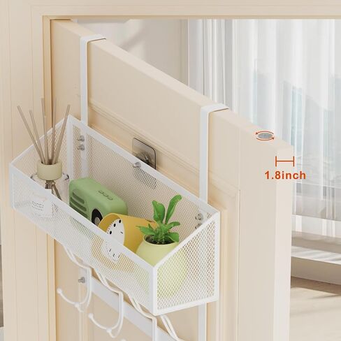 Over The Door Hooks Organizer, Back of Door Organizer with 12 Coat Hooks & Mesh Baskets Over The Door Towel Rack Door Hanger Storage Rack for Bathroom,Kitchen,Bedroom(Black) in Saudi Arabia