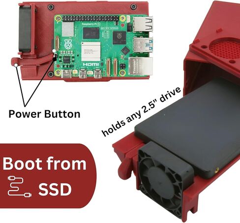 Raspberry PI 5 NAS Case, Boot from SSD with Cooling Fan, Heatsink, and USB 3.0 Cable in Saudi Arabia