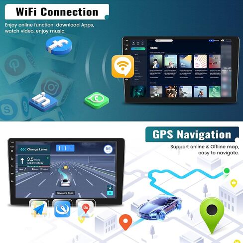 UNITOPSCI 2G+64G Android Car Stereo for Jeep Grand Cherokee 2004-2007 with Wireless CarPlay Android Auto 10.1 Inch HD Touchscreen GPS Navigation Bluetooth FM/RDS Mirror Link USB SWC Backup Camera Mic in Saudi Arabia