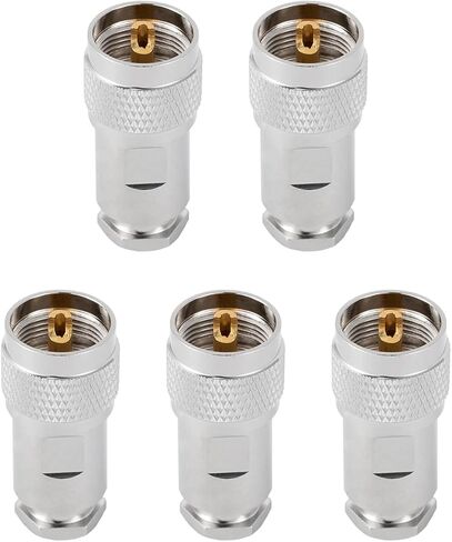 5PCS PL-259 UHF Male Connectors 50 Ohm PL259 Male Plug Five-piece Set Crimp RF Coax Connector Adapter for RG-213 LMR-400 RG8 RG59 Low Loss Coax Cable in Kuwait