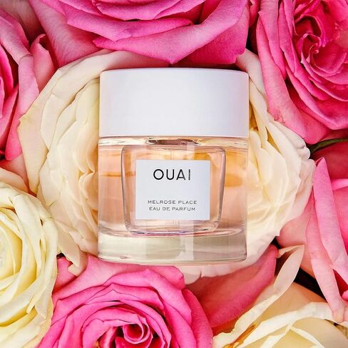 OUAI Melrose Place Eau de Parfum حجم السفر - عطر نسائي أنيق للارتداء اليومي - رائحة الزهور المنعشة تحتوي على روائح الشمبانيا والبرغموت والورد مع لمحات رقيقة من خشب الأرز والليتشي (.34 أونصة) in Saudi Arabia